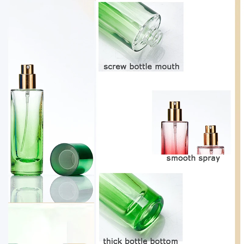 20ml 30ml Black Green Cylindrical Glass Fine Mist Spray Perfume Bottles Empty Atomizer Spray Bottle with Screw Cap