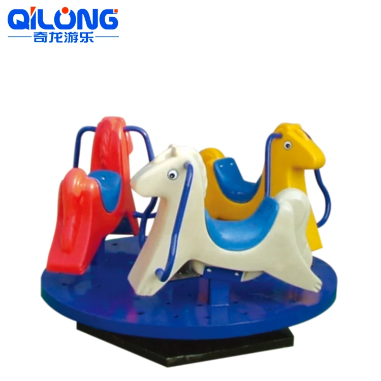 Professional backyard turntable playground equipment adorable horse style merry go round