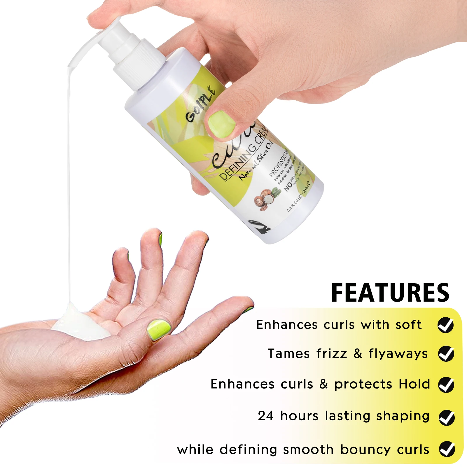 Private Label Hair Conditioner Moisturizer for Curly Frizzy Wave Hair Styling Mousse Frizz-Free Boost Curl Defining Cream