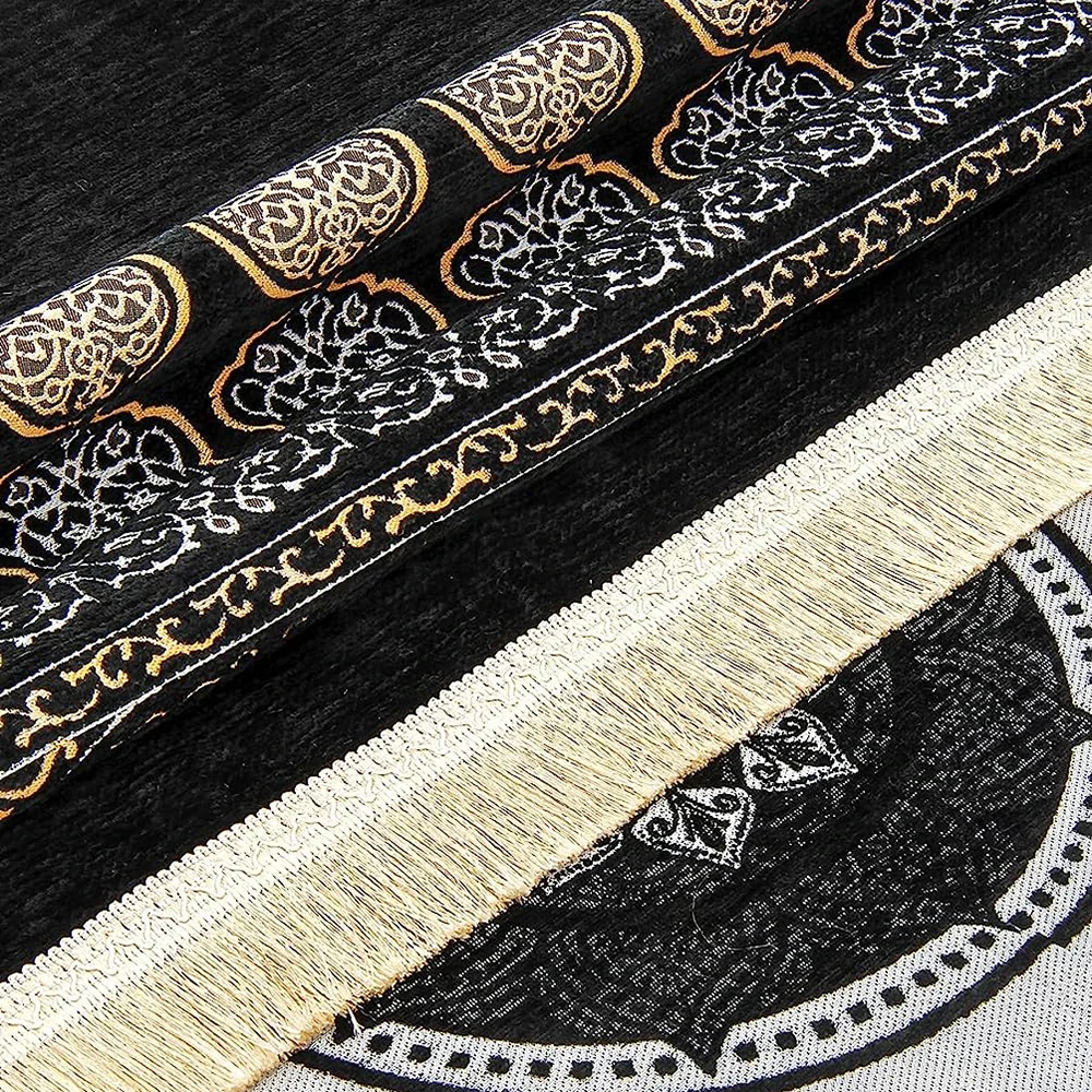 High Quality Quilted sajadah muslim prayer rug  velvet chenille islam comfortable prayer mat