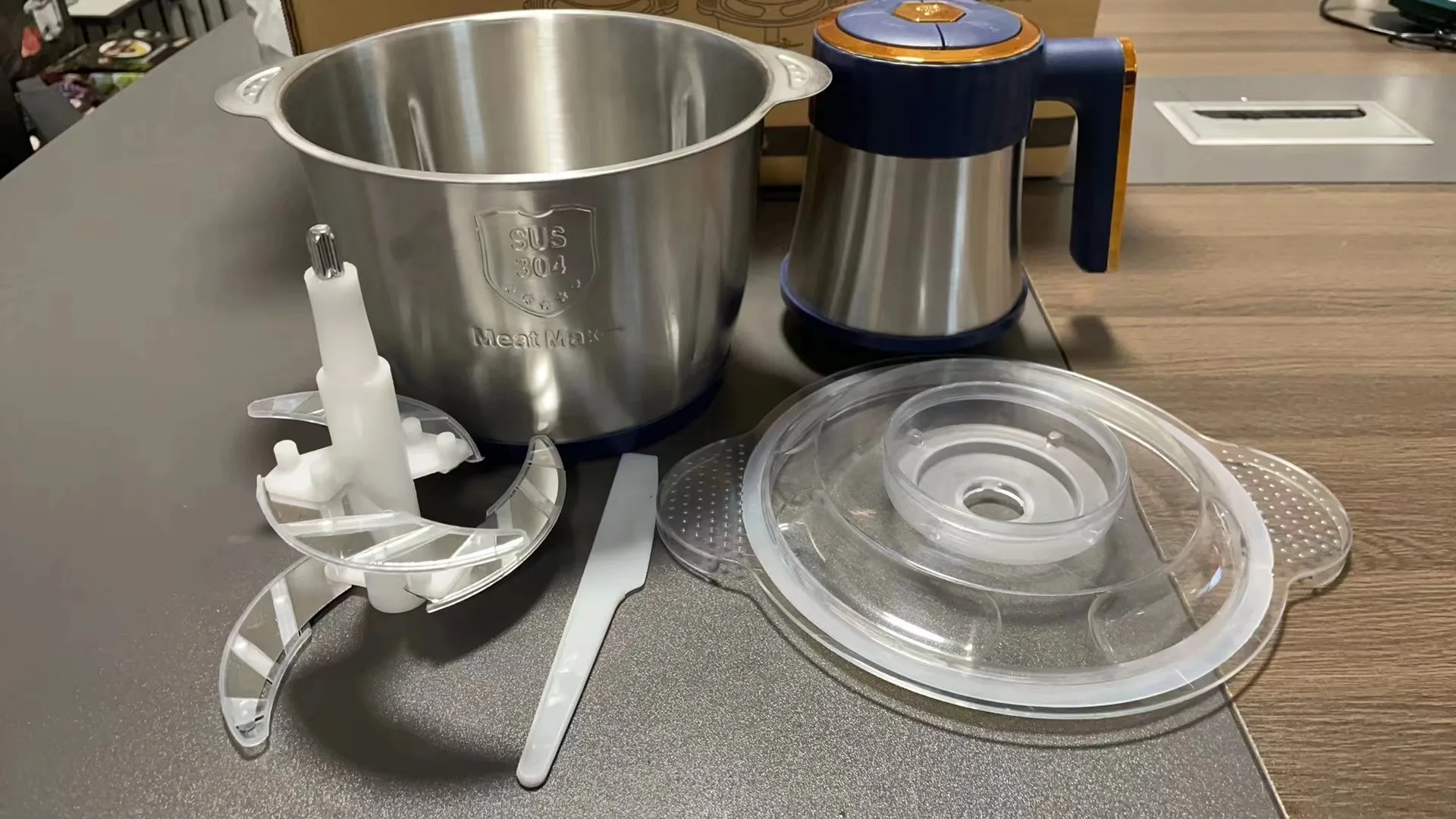 5L Two sets of blades Household stainless steel meat grinder multi-functional cooking machine high powereat Grinder