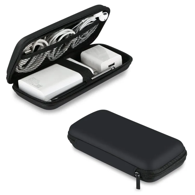 Shockproof Carrying Case Hard Protective EVA  Resistant Travel  Bank Pouch Bag USB Cable Organizer Earbuds Sleeve Zipper Wallet