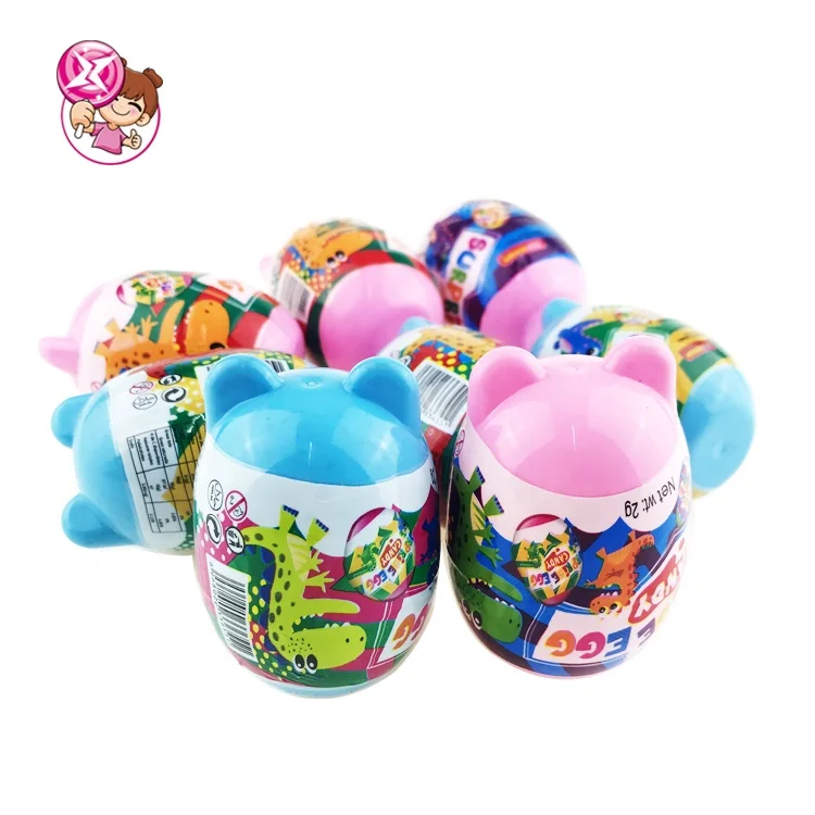 New hot sale surprise egg press candy toy candy with tattoo paper