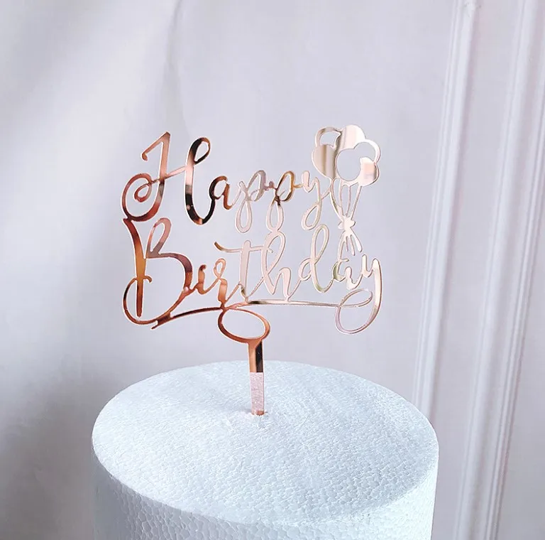 Топпер для торта, украшения тортов, золотые акриловые топперы для торта на день рождения