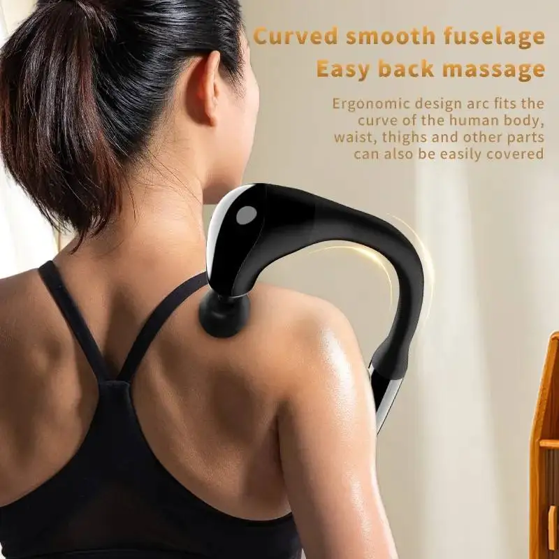 2024 Deep Tissue Body Massager Powerful Fascia Gun Massage Hammer U-Shaped Massage Gun With Extended Handle