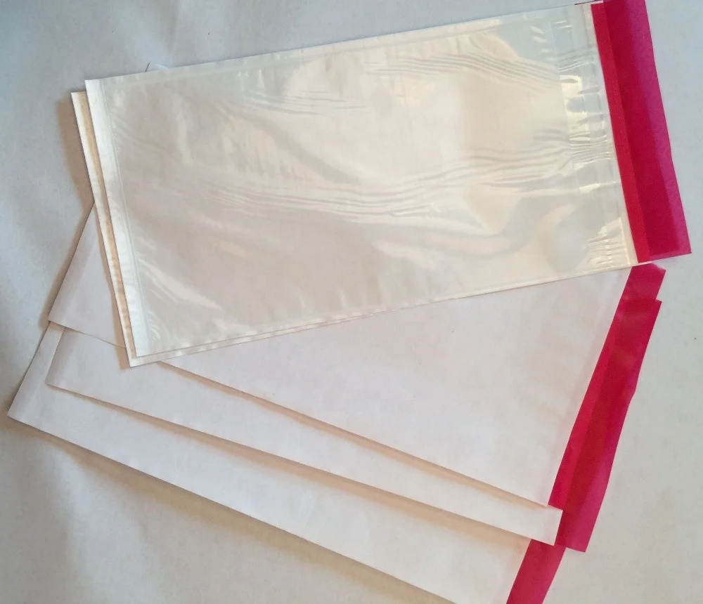 Self--adhesive security  invoice enclosed pouch envelope