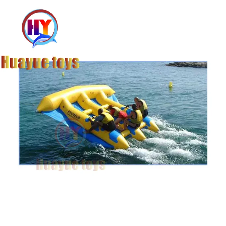 HUAYUE Best Price Hot Sale PVC Inflatable Customized Interaction Adult Towable Water Ski Tube Sport Game Flying Fish Banana Boat