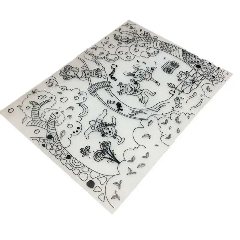 Washable Silicone  Placemat Kids for Painting Silicone Coloring Drawing Table Mat