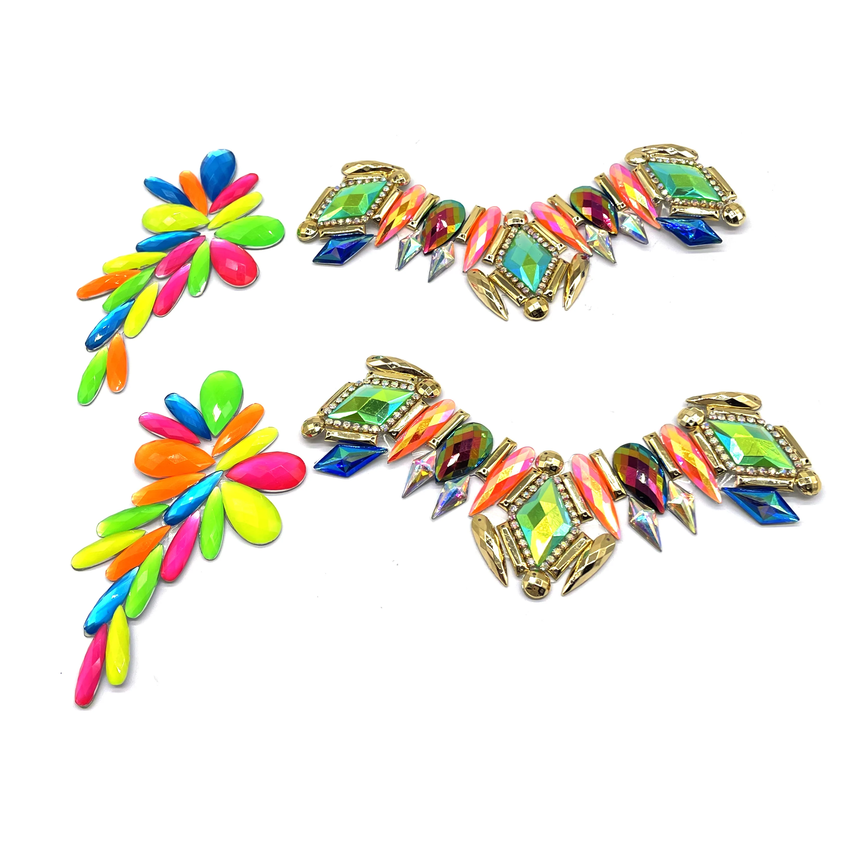 2025 Carnival Season Assorted Gems Forehead Appliques Rhinestone Decor for Bahamas Carnival Costumes Resin Material for Shoes
