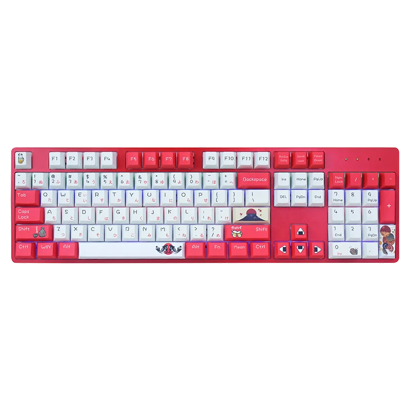 Mechanical Game Keyboard Typewriter Sound Full 104 Keys Red White Dual Color PBT Keycaps RGB Backlit Gaming Computer Desktop Key