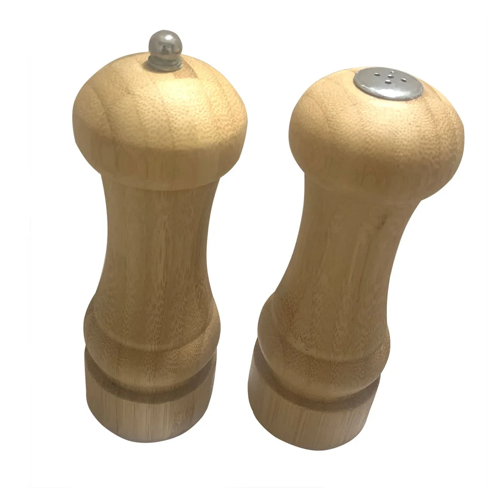 
 Natural Bamboo Salt Pepper Grinder Salt Shaker Set professional Pepper Mill  