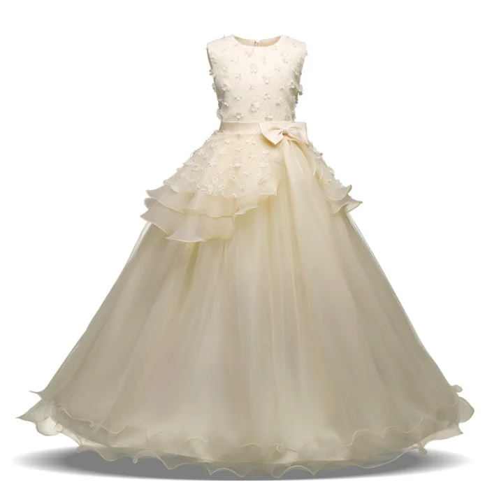 Детское вечернее платье, кружевное платье принцессы для выступления на сцене, 8 цветов, 2020