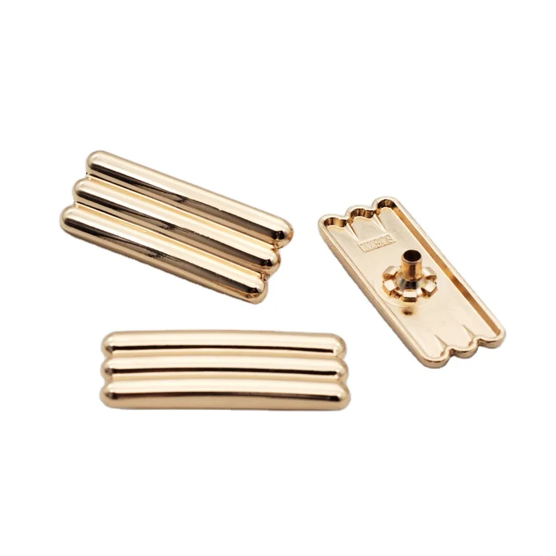 Rectangular metal square button press heavy duty hand tapping panel buckle gold buttons for 4 pcs