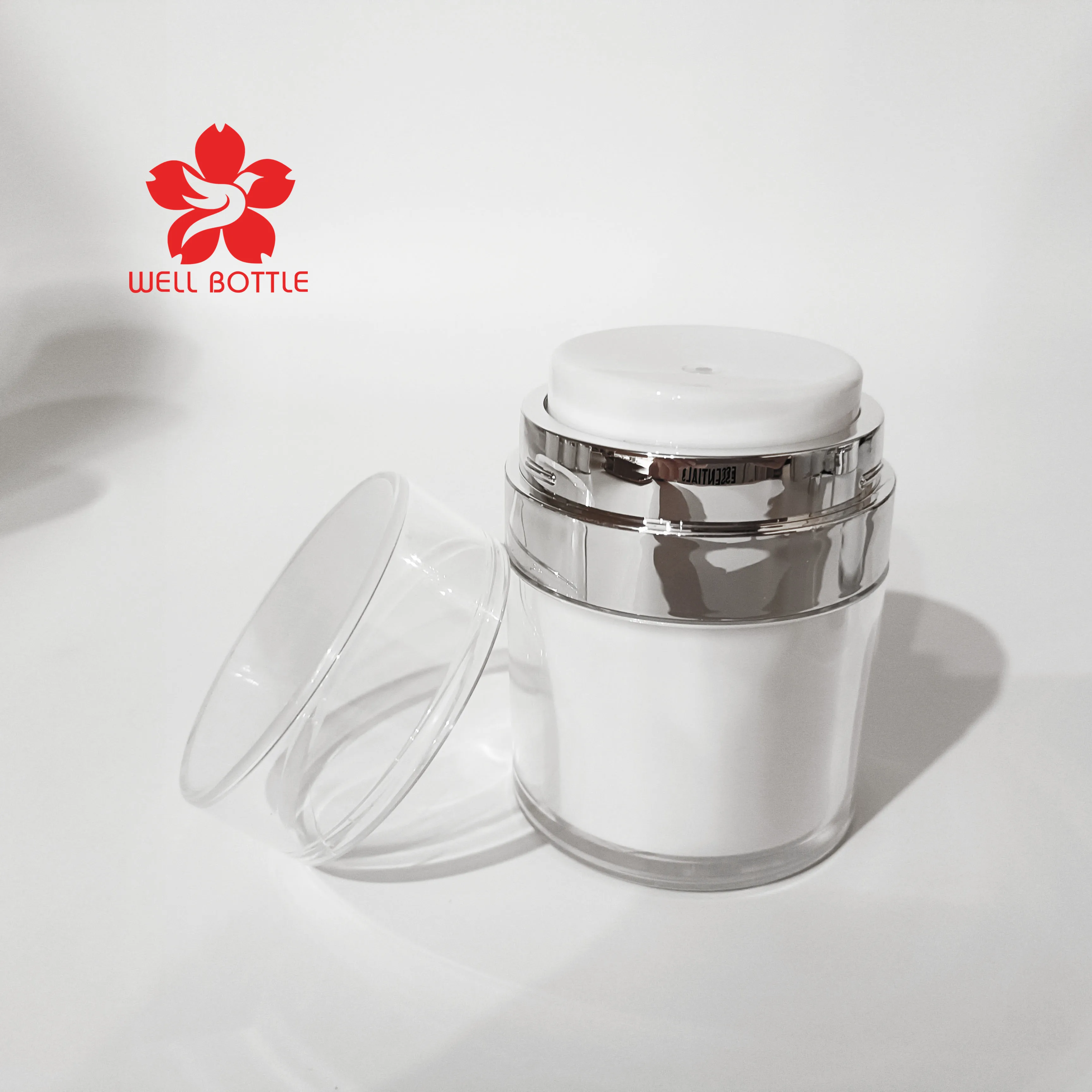 Empty Plastic Airless Pump Cream Jar Airless jar For Cosmetic Skincare Packaging vacuum-161RL