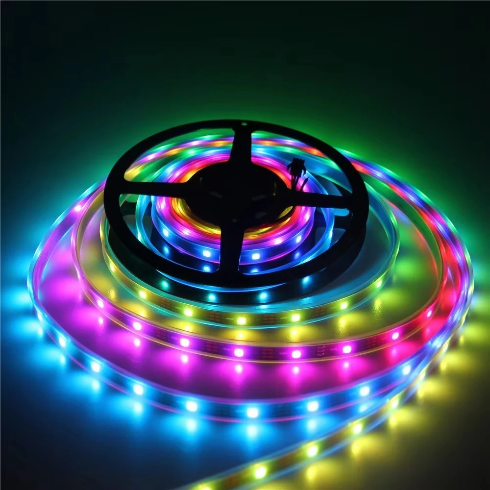 Individually Addressable 5v WS2812b addressable smd 5050 RGB led pixel strip light 30/ 60/144leds/m IP20 IP65