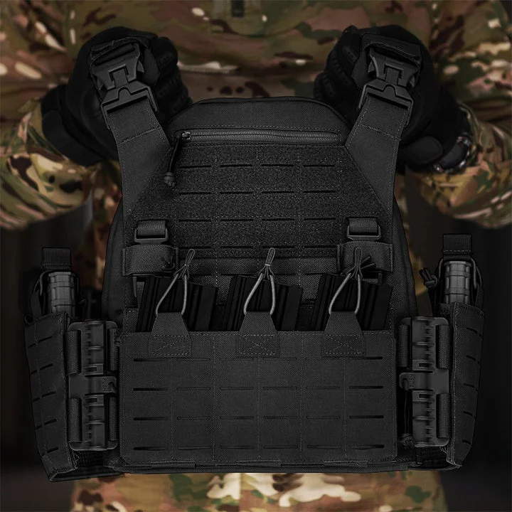 PTG Quick Release Series Tactical Equipment Camouflage 500D Nylon Vest Combat Plate Carrier Bandolier Tactical Vest