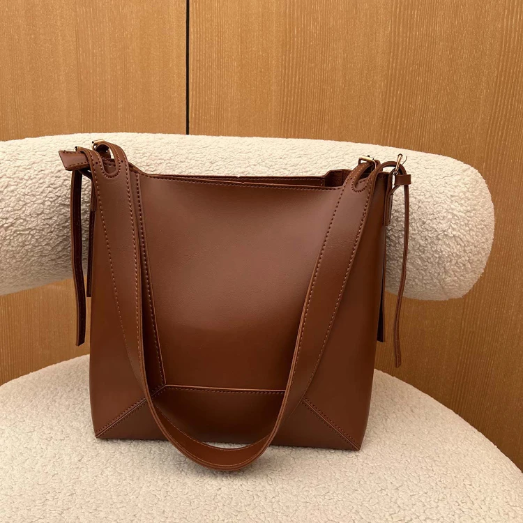 Paparazzi DM-8807 Sustainable High Quality Woman Vegan Leather Tote Shoulder Bucket Bag Handbag