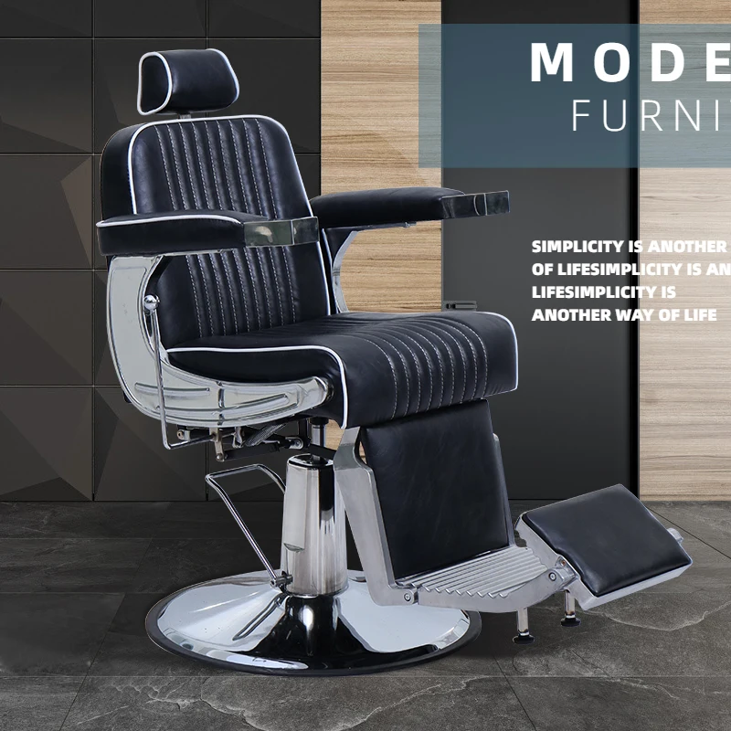 Мужское кресло с масляными головками предназначенное для парикмахерских в стиле ретро выдвижным бритьем и подъемным вращающимся большим