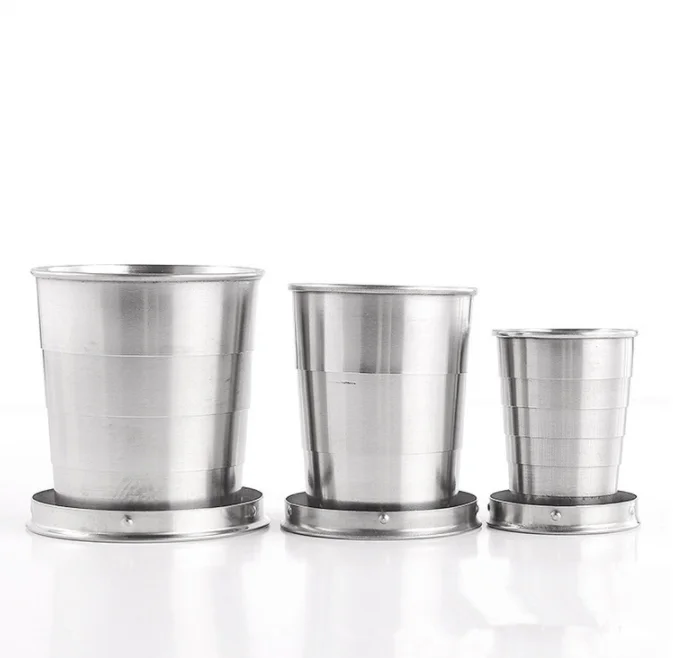 Professional manufacturer of portable stainless steel folding cup / outdoor telescopic key