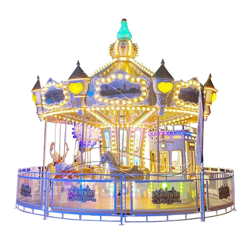 Kids Playground Carnival Game Ride Fpr Carousel Carousel With Trailer