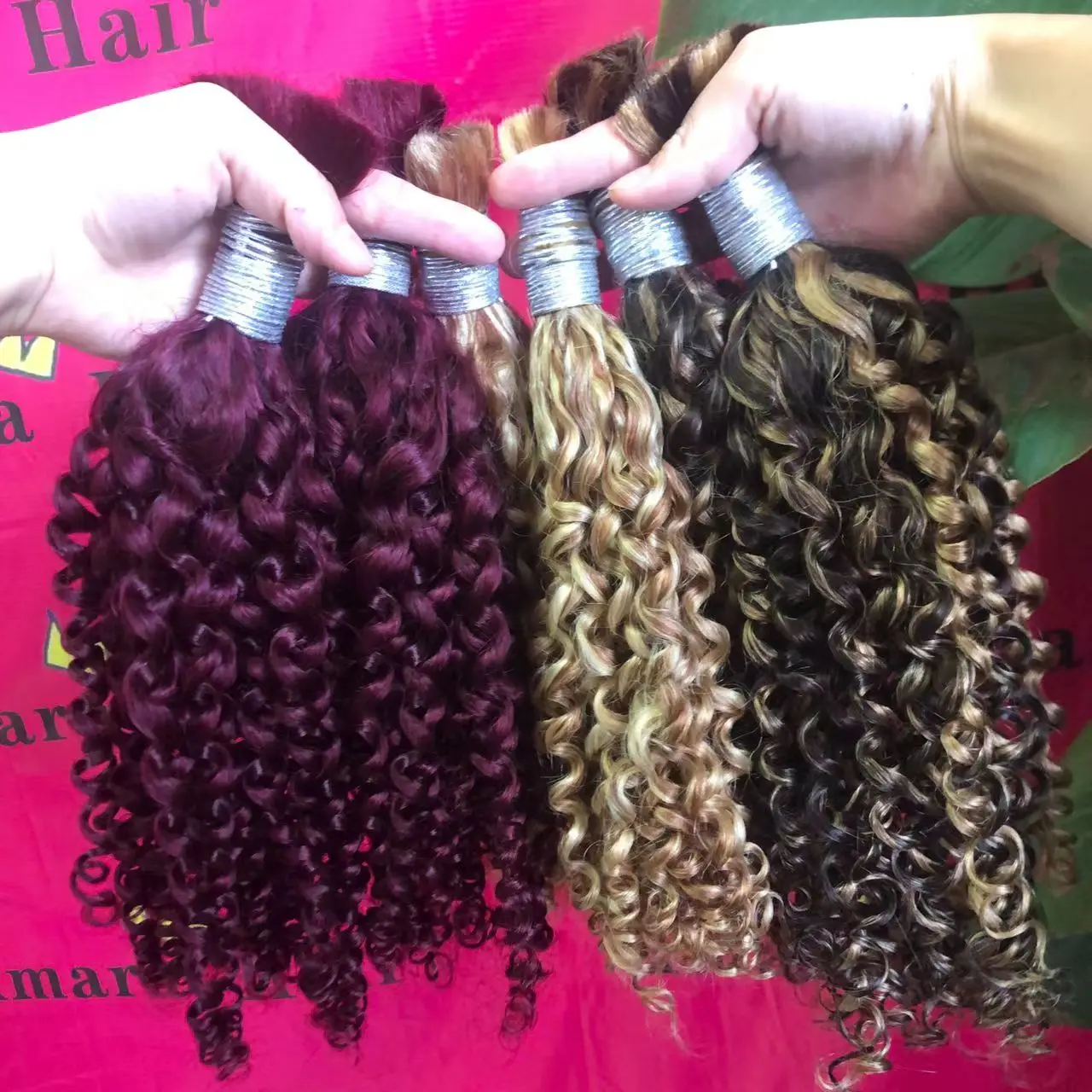 Amara hot selling bulk human hair for afro kinky bulk human hair for braiding raw indian hair bulk unprocessed in india in stock