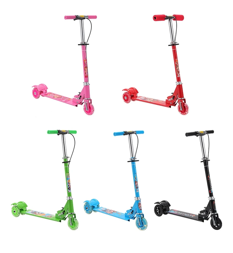 Low price cute kids scooter with light and hand brake