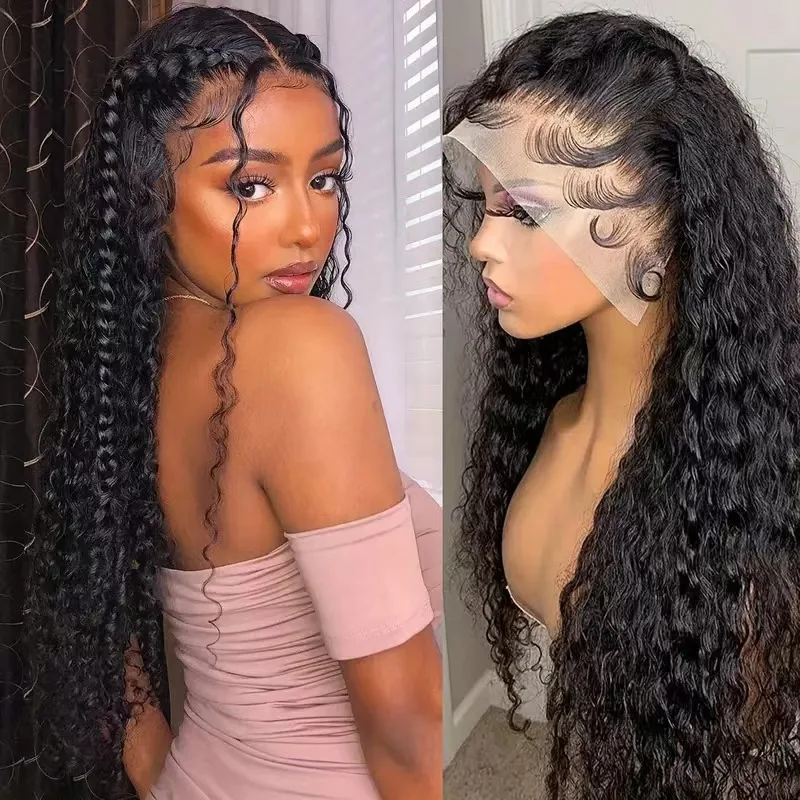 Factory Wholesale Deep Wave HD Full Lace Wigs Human Hair Lace Front Peruvian Virgin Hair 360 Lace Front Wigs for Black Women