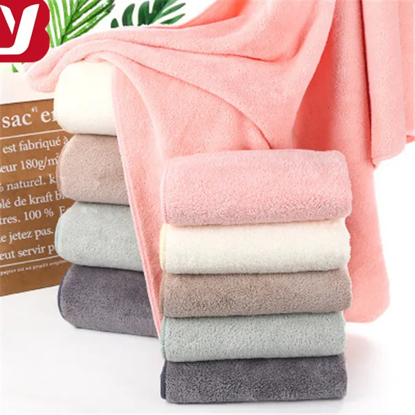 2019 New products custom soft High Density coral fleece towel double bath microfiber towel