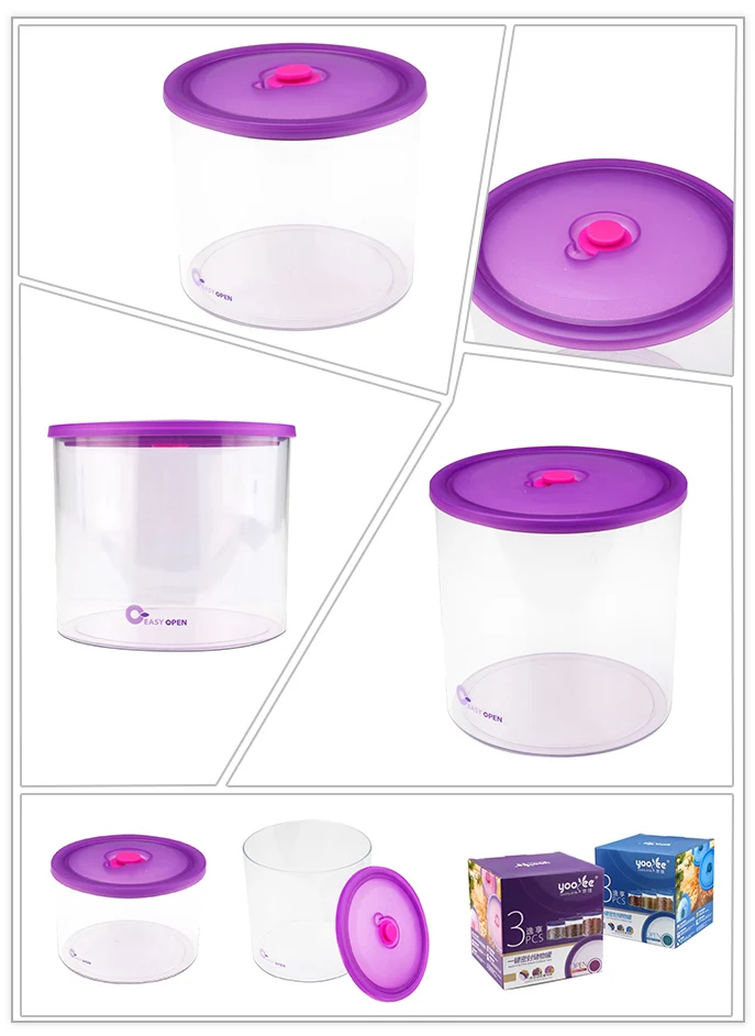 Plastic Canning Jar Storage Boxes & Bins Food Packaging Airtight Plastic Jug Round 3-5 Days Modern Customized with Airtight Lid