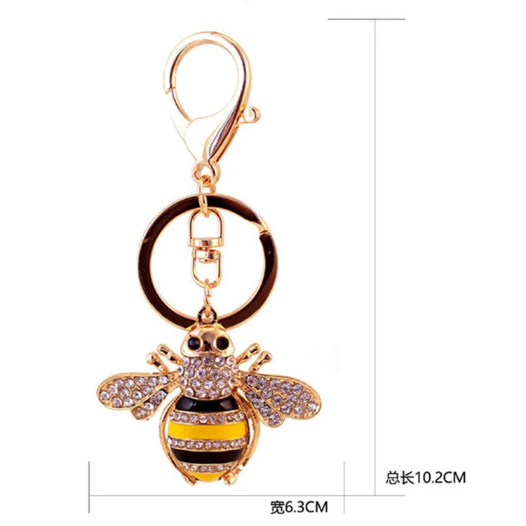 Hot-selling Luxury Car Keychain High Quality Bag Charm Rhinestone Metal Crystal Pendant