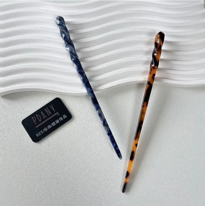 PDANY High Quality Factory Wholesale New Design Women Hair Accessories Acetate Chopstick Retro Hair Stick Hair Forks Custom