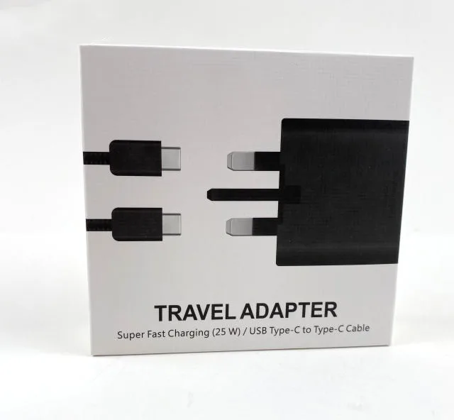 Super Fast Charger 25W UK 3 pin charger C USb Phone quick Charger For Samsung Galaxy Note10 20 Travel Adapter