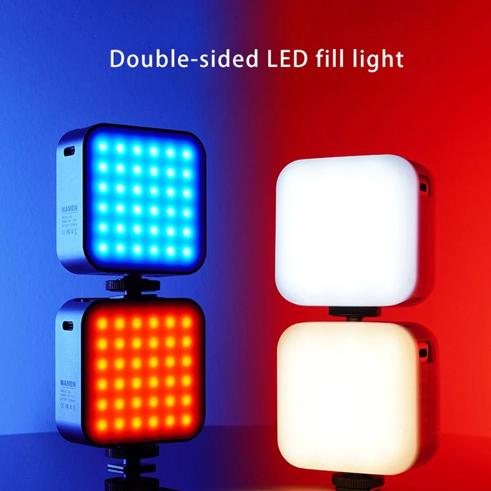 Mini portable RGB mobile camera shooting fill light live two-color fill light
