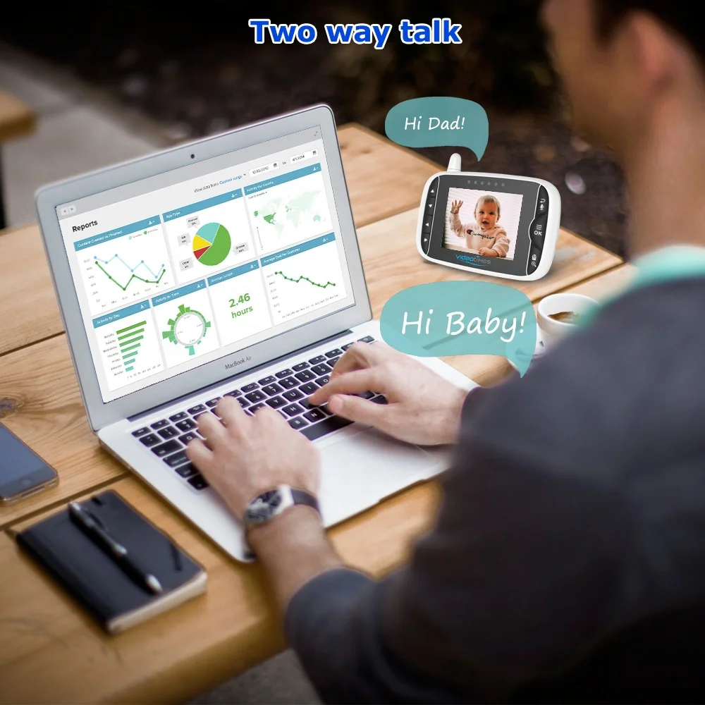 3.2 inch LCD Screen rechargeable battery baby  foon video camera monitor