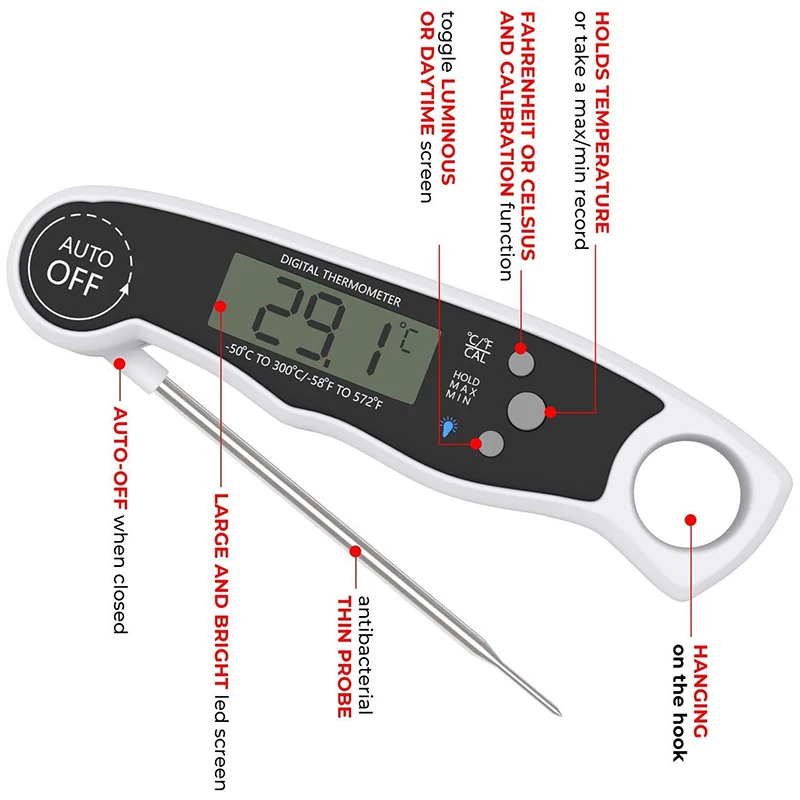 Digital Food Thermometer for Meat Cake Milk BBQ Probe Household Cooking Oven Thermometer