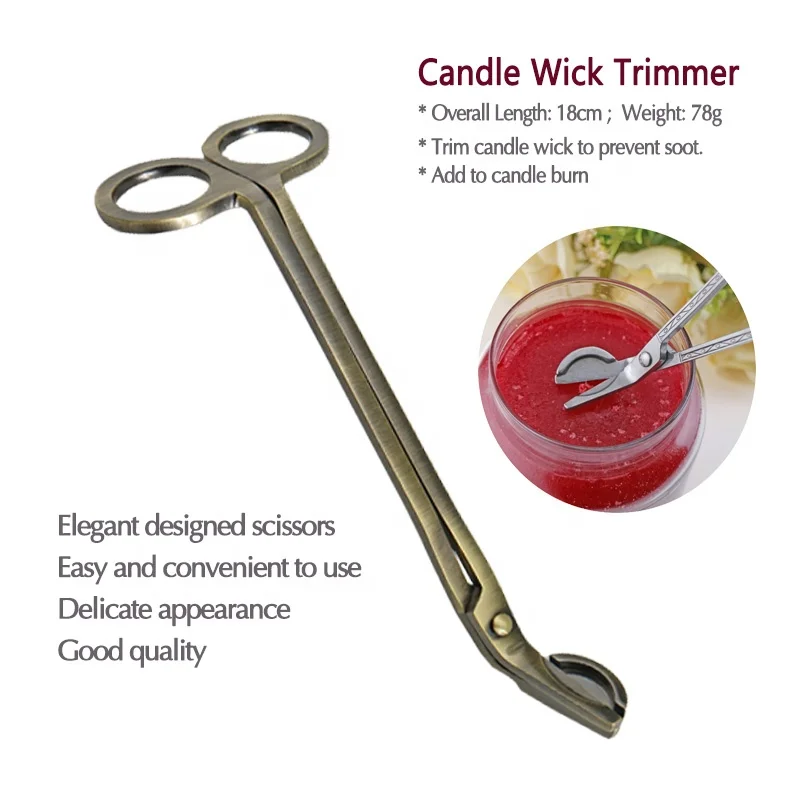 2020 wholesale stainless steel wick dipper snuffer candle scissors copper color Candle wick trimmer