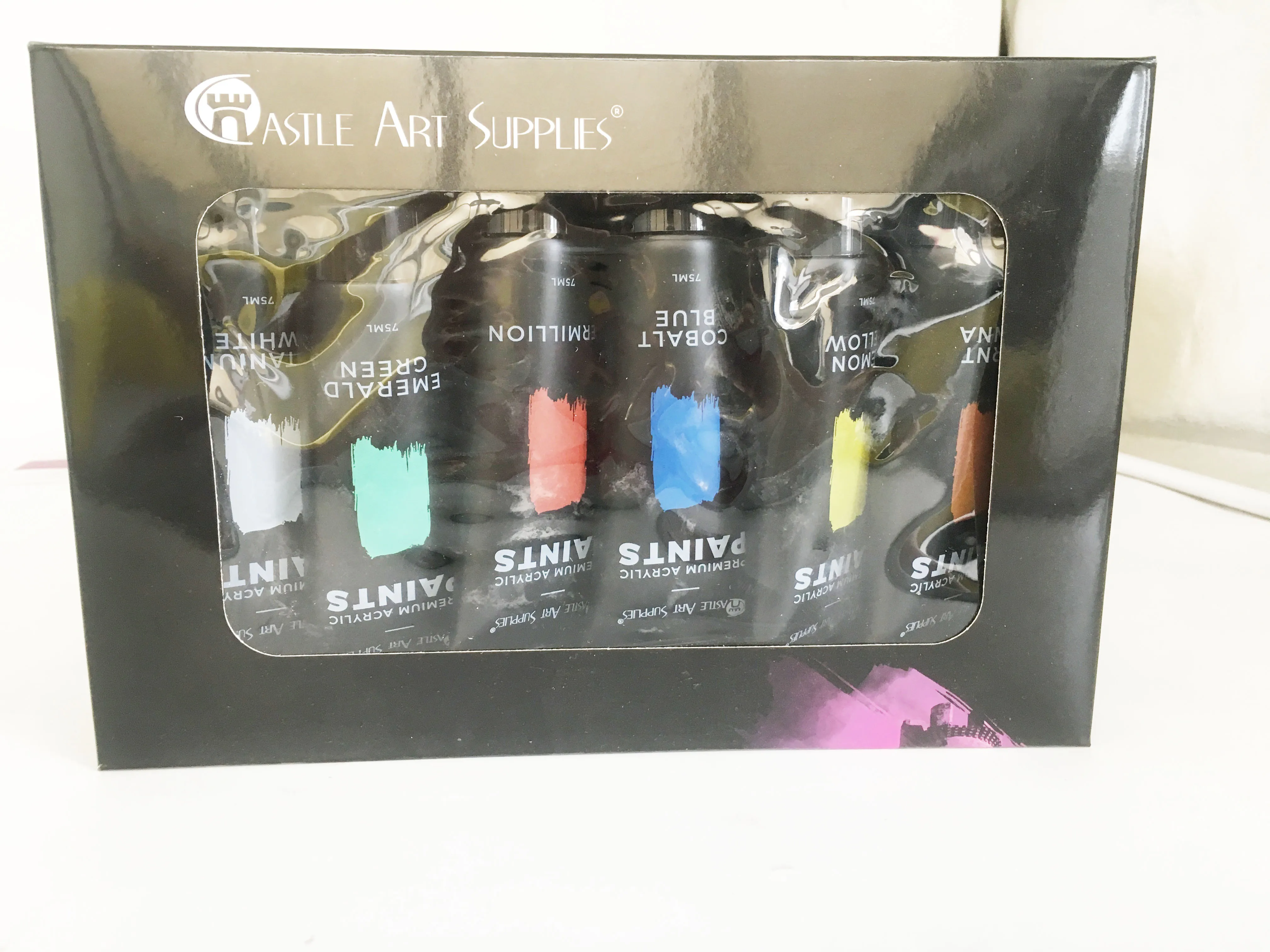 Arteza Expert Acrylic Paint Set 12 Colors Plastic Tubes 75ml