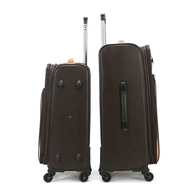 rolling spinner pu leather trolley case 4 wheels leather 5pcs  pu luggage