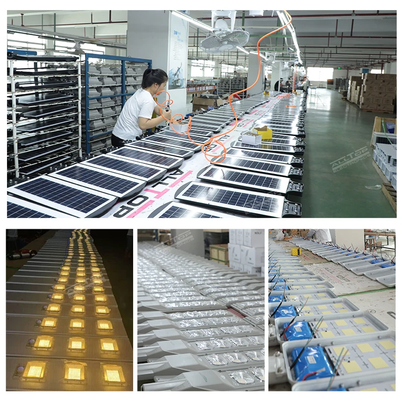 ALLTOP Ip65 Outdoor Waterproof 30w 60w 90w Induction Sensor Solar Panel LED Street Lamp