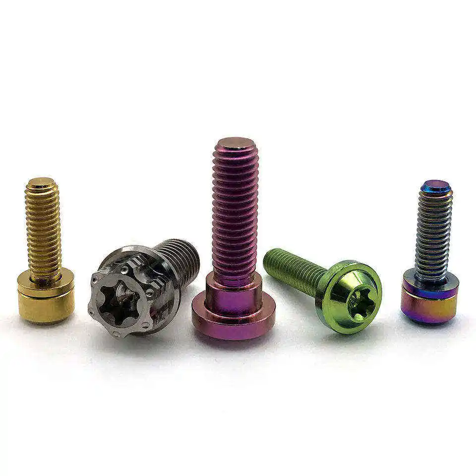 Burnt Titanium Bolt Motorcycle Modified Hollow Flange Screw M6 Stainless Steel Hexagon Screw