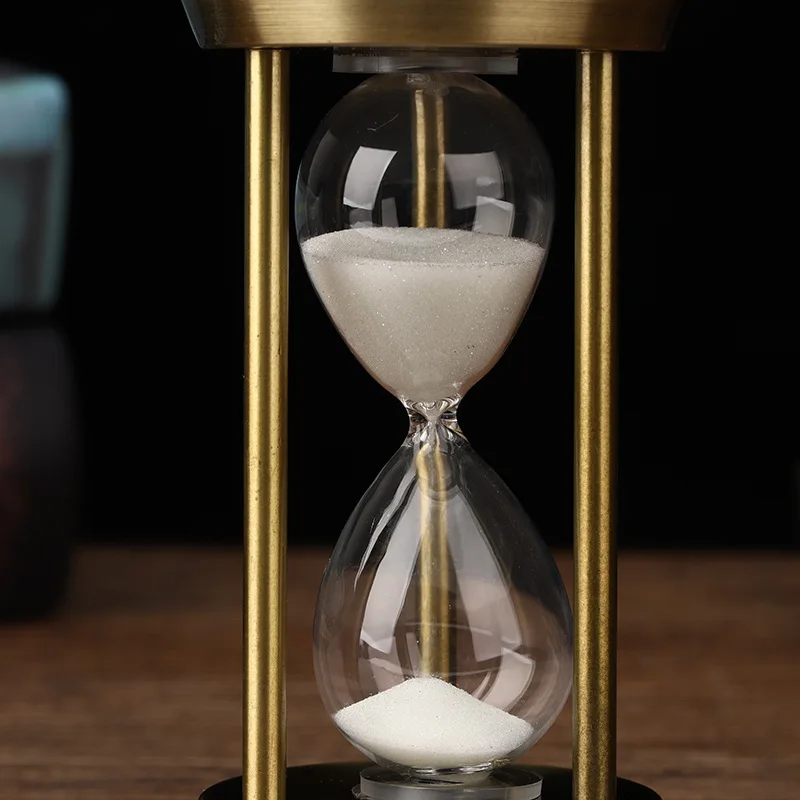 Metal Hourglass Sand Timer European Retro Office Bookshelf Study Ornaments Home Decoration Sand Clock Timer