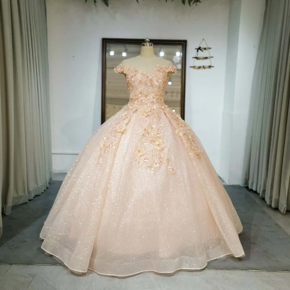 Elegance Off Shoulder Flower Ball Gown 15 Quinceanera Dresses Jancember RL262