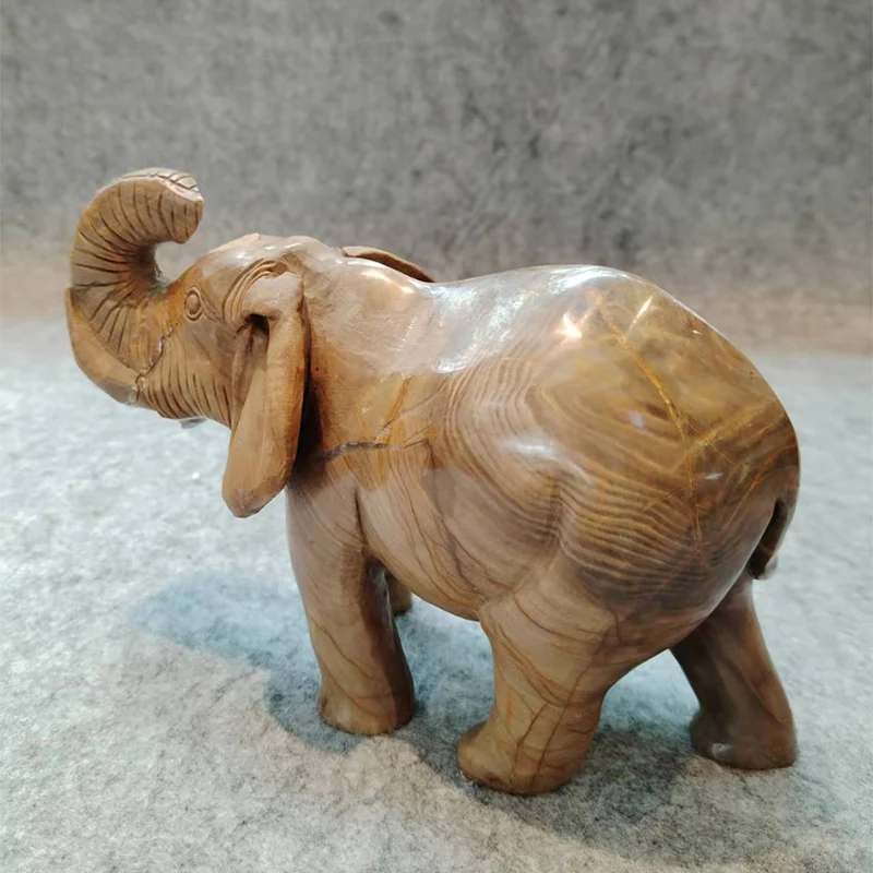 Woodstone Elephant Sculpture Home Office living Room Decorative Figures Miniature Ornaments For Home Decoration