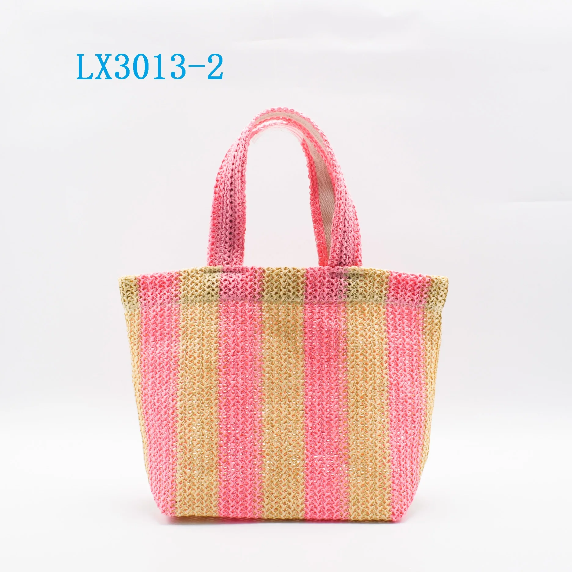 Factory vertical stripe crochet bag tote bag support color customization