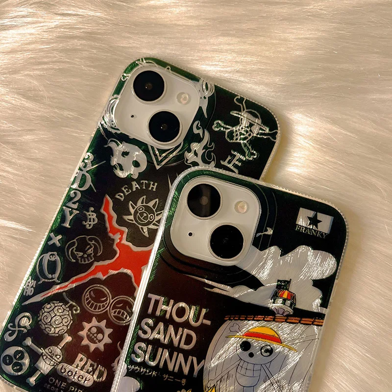Anti-Fall Protective IMD Cases Cartoon Anime One Pieces Luffy Design Cover For iPhone 11 12 13 14 15 16 Plus Pro Max Custom Logo