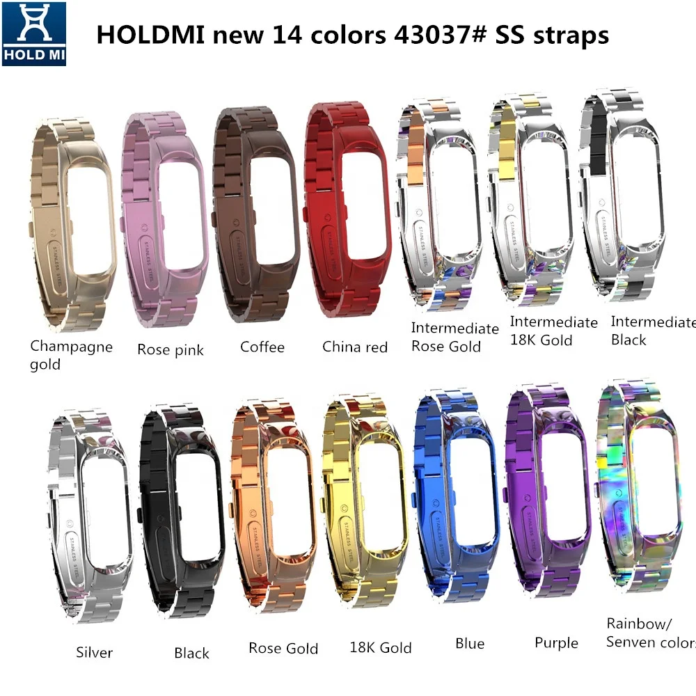 Holdmi 43037 Series Watch Band Strap Stainless Steel Luxury Rose Solid Gold Color for Xiaomi 14 Colors High Quality Hot Sale