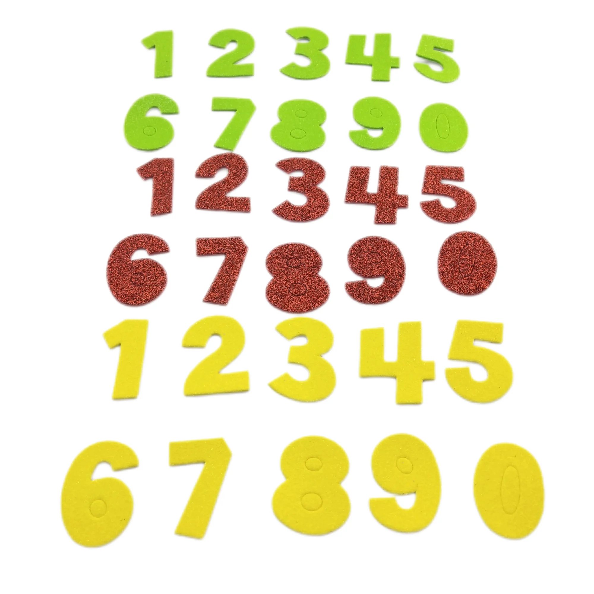 Custom Multicolored Self-adhesive Numbers EVA  Glitter Foam Sticker for Kids Home Decor Gifts