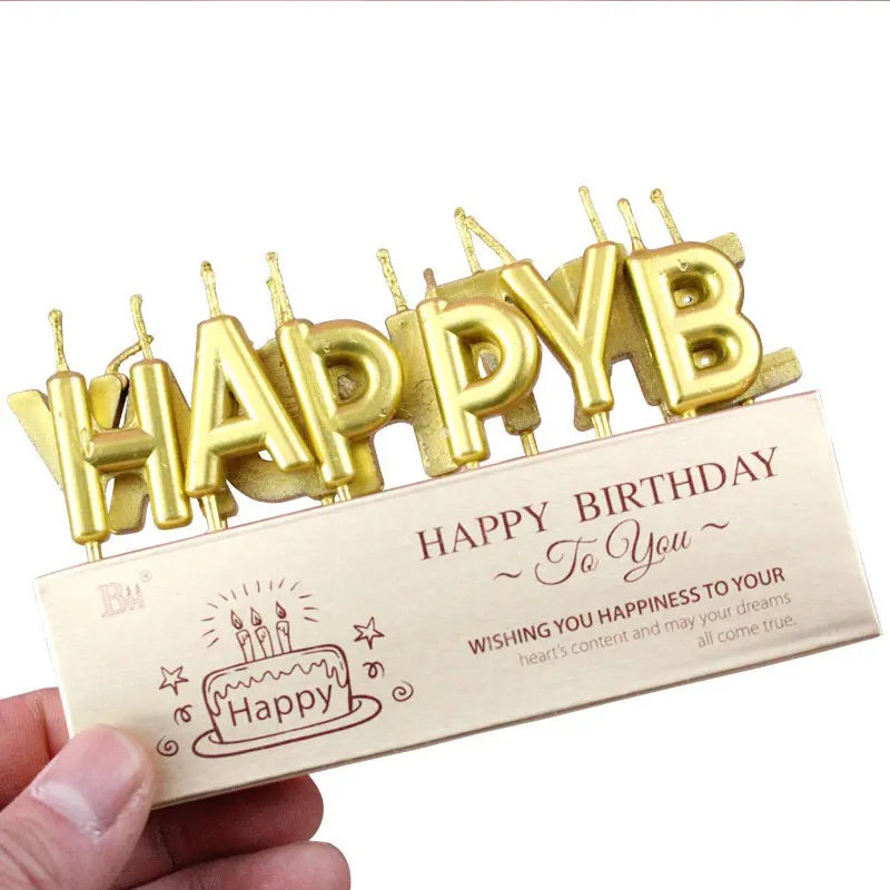 Net Red Birthday Cake Baking Candle Packaging Supplies Wholesale Letter Candle Sticks For Birthdays Cake