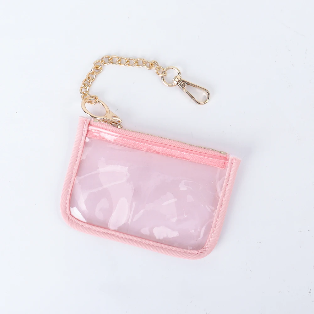 Cute Simple Candy Color Pvc Transparent Halloween Clear Purse Creative Keychain Coin Purse Key Bags Small Clutch Bag Kid Purse