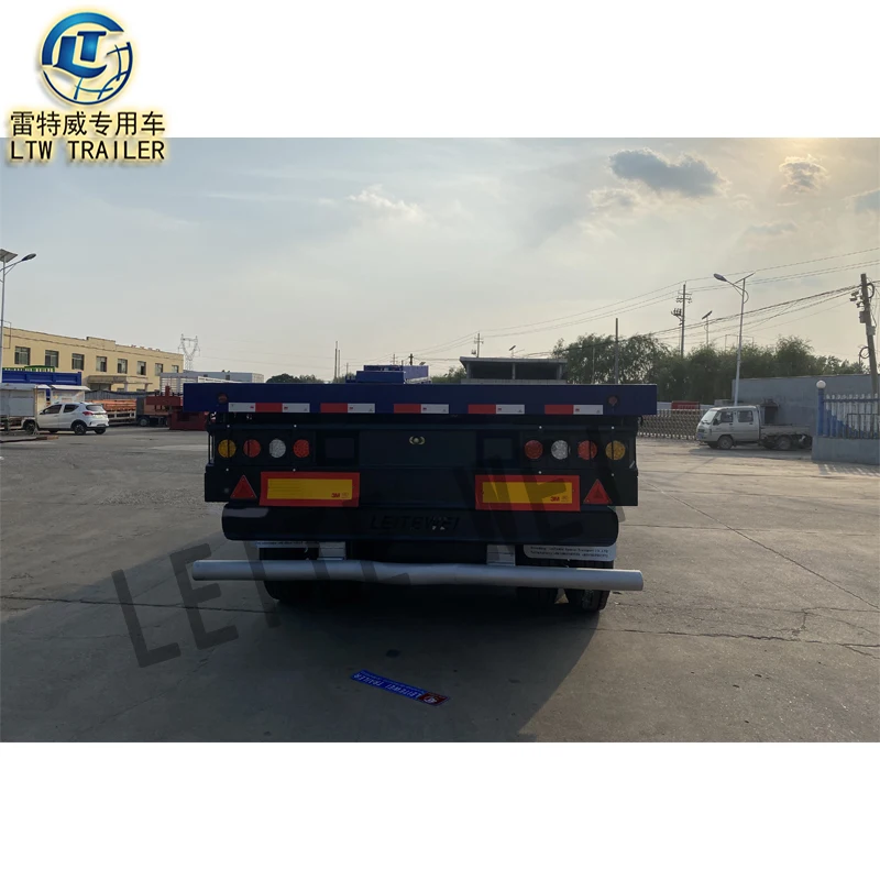 China manufacturer 3 axle 20ft 40ft 60 ton flatbed trailers container transport flat bed semi trailers for sale